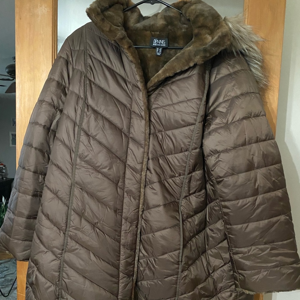 NWT Dennis Basso Reversible Faux Fur to Water Resistant Coat